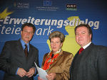 v.l.n.r. Mag. Ludwig Rader, LH Waltraud Klasnic und Dr. Edgar Sterbenz; Foto: Landespressedienst. v.l.n.r. Mag. Ludwig Rader, LH Waltraud Klasnic und Dr. Edgar Sterbenz; Foto: Landespressedienst.