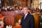 Bundespräsident Dr. Heinz Fischer im Landtag, im Hintergrund die Mitglieder der Landesregierung. Foto: Fischer Bundespräsident Dr. Heinz Fischer im Landtag, im Hintergrund die Mitglieder der Landesregierung. Foto: Fischer