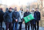 A14-Chef Johann Wiedner, Viktoria Hohl, LR Johann Seitinger, Magdalena Schepe, Robert Schatzl (A14) und Reinhold Godina vom BM für Land- und Forstwirtschaft bei der Eröffnung des Schaupegels (v.r.) © Foto: Abteilung 14; bei Quellenangabe honorarfrei A14-Chef Johann Wiedner, Viktoria Hohl, LR Johann Seitinger, Magdalena Schepe, Robert Schatzl (A14) und Reinhold Godina vom BM für Land- und Forstwirtschaft bei der Eröffnung des Schaupegels (v.r.)