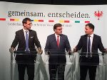 LH-Stv. Michael Schickhofer (r.) nach der Landesfinanzreferentenkonferenz in Tirol mit den Landeshauptleuten Markus Wallner und Günther Platter (v.l.) © Land Steiermark/Temmel; Verwendung bei Quellenangabe honorarfrei LH-Stv. Michael Schickhofer (r.) nach der Landesfinanzreferentenkonferenz in Tirol mit den Landeshauptleuten Markus Wallner und Günther Platter (v.l.) © Land Steiermark/Temmel; Verwendung bei Quellenangabe honorarfrei