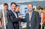 LH-Stv. Michael Schickhofer und KBG-Geschäftsführer Ernst Sattler (v.l.) beim Spatenstich in Spielberg. © Bilder: Land Steiermark/Bektaš; Verwendung bei Quellenangabe honorarfrei