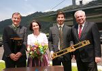 Gratulierte zur Expansion im Jubiläumsjahr: Landeshauptmann Hermann Schützenhöfer (r.) mit Junior-Chef Martin Brunner und den Eigentümern Waltraud und Herbert Brunner (v.r.)