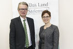 Gesundheitslandesrat Christopher Drexler begrüßte WHO-Expertin Kathrin Seeher anlässlich der heutigen Demenztagung in Graz.