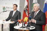 Schützenhöfer und Cerar betonten die gute und partnerschaftliche Zusammenarbeit in den unterschiedlichsten Bereichen. © steiermark.at/Streibl; bei Quellenangabe honorarfrei Schützenhöfer und Cerar betonten die gute und partnerschaftliche Zusammenarbeit in den unterschiedlichsten Bereichen. © steiermark.at/Streibl; bei Quellenangabe honorarfrei