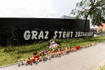 Gedenken rund um das BORG Dreierschützengasse am 11. Juni 2025 © Land Steiermark/Robert Binder; Verwendung bei Quellenangabe honorarfrei Gedenken rund um das BORG Dreierschützengasse am 11. Juni 2025
