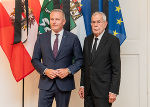 LH Mario Kunasek empfing Bundespräsident Alexander Van der Bellen am 11. Juni 2025 in der Grazer Burg. © Land Steiermark/Robert Binder; Verwendung bei Quellenangabe honorarfrei LH Mario Kunasek empfing Bundespräsident Alexander Van der Bellen am 11. Juni 2025 in der Grazer Burg.