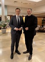 Burgenlands Landeshauptmann Hans Peter Doskozil (r.) und der steirische Gesundheitslandesrat Karlheinz Kornhäusl © Adrian Kubat