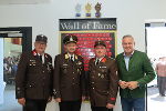 Bgm. Mario Angerer, Bereichsfeuerwehr- kommandant Alexander Siegmund, HBI Phillip Roland Pils (Kommandant der FF Kalwang) und LH Mario Kunasek (v.l.) bei der Einweihung des neuen Feuerwehrdepots. © Land Steiermark; Verwendung bei Quellenangabe honorarfrei