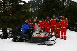 LH Voves auf einem Skidoo bei der Winterübung der Steirischen Landesgruppe der Österreichischen Rettungshundebrigade (ÖRHB)