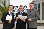 Bürgermeister Mag. Siegfried Nagl, Landesrat Dr. Christian Buchmann, und der Geschäftsführer der Creative Industries Styria GmbH präsentieren die Kreativ-Strategie für die Steiermark, Foto Fischer