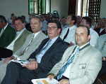 (v.l.n.r.) Mag. Ludwig Rader, Dipl. Ing. Wolfgang Barosch, Dr. Wenzel Lobkowicz und LAbg. Anton Gangl beim EU-Diskussionsabend im Schloss Halbenrain. Foto: Katzianschütz