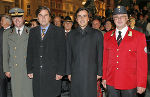 v.l.n.r.: Militärkommandant Oberst Mag. Heinz Zöllner, Landeshauptmann Mag. Franz Voves, Bürgermeister Mag. Siegfried Nagl und Helmuth Gruber, Landesleiter der Rettungshundebrigade, bei der großen Flaggenparade der Einsatzorganisationen am Grazer Hauptplatz. Foto: Frankl, Abdruck bei Quellenangabe honorarfrei v.l.n.r.: Militärkommandant Oberst Mag. Heinz Zöllner, Landeshauptmann Mag. Franz Voves, Bürgermeister Mag. Siegfried Nagl und Helmuth Gruber, Landesleiter der Rettungshundebrigade, bei der großen Flaggenparade der Einsatzorganisationen am Grazer Hauptplatz. Foto: Frankl, Abdruck bei Quellenangabe honorarfrei