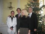 Landeshauptmann Mag. Franz Voves und Landesamtsdirektor Dr. Gerhard Ofner mit den beiden Moderatoren des Landes-Lehringstages 2007, Mathias Schwab und Verena Ruhri