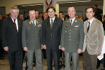 LH-Stv. Hermann Schützenhöfer, Streitkräftekommandant Mag. Günter Höfler, LH FranzVoves, Militärkommandant Heinz Zöllner sowie Bgm. Siegfried Nagl. Foto: Bundesheer