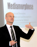 Politikanalyst und Medienexperte Peter Plaikner bei der steirischen Media-Analyse im Medienzentrum Steiermark