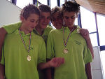 v.l.n.r.: Daniel Pilhatsch, Oliver Schmidt, Mathias Schweinzer, Markus Scherübl siegten bei 100 Meter Lagen. Foto: Fachabteilung 12C, v.l.n.r.: Daniel Pilhatsch, Oliver Schmidt, Mathias Schweinzer, Markus Scherübl siegten bei 100 Meter Lagen. Foto: Fachabteilung 12C,
