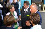 v. l. :Landeshauptmann Waltraud Klasnic im Gespräch mit dem Präsidenten der Firma ACC Valter Teranzano; Foto Landespressedienst