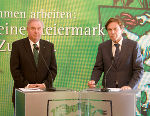Die steirischen Reformpartner Schützenhöfer und Voves © steiermark.at / Leiss, bei Quellenangabe honorarfrei Die steirischen Reformpartner Schützenhöfer und Voves
