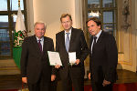 Franz Marhold mit Franz Voves und LH-Vize Hermann Schützenhöfer