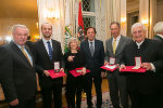 LH-Stv. Schützenhöfer, Erwin Petek, Eva Marko, LH Voves, Franz Grandits und Karl Paul Kasper bei der Verleihung der Bundesauszeichnungen (v.l.) © steiermark.at (Frankl); bei Quellenangabe honorarfrei