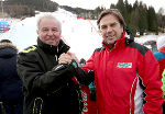 Tourismusreferent LH-Stv. Hermann Schützenhöfer und Sportreferent LH Franz Voves beim Abschluss der Doppel-Heim-WM am Kreischberg. © Foto: GEPA Pictures; bei Quellenangabe honorarfrei
