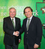 Die beiden Landeshauptleute Franz Voves und Hermann Schützenhöfer präsentierten den neuen Wahltermin und zogen Bilanz © Fotos: steiermark.at/Frank; bei Quellenangabe honorarfrei