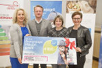 Klimaschutzkoordinatorin Andrea Gössinger-Wieser, Sponsor Christian Zöscher, Hauptpreisträgerin Barbara Klug und LAbg. Alexia Getzinger beim Abschluss der Energiejagd (v.l.) © Foto: Foto Fischer; bei Quellenangabe honorarfrei