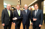 Landeshauptmann-Stv. Hermann Schützenhöfer, WKO Steiermark-Präsident Josef Herk, WKO-Präsident Christoph Leitl und Landeshauptmann Franz Voves (v.l.). © Foto Fischer; bei Quellenangabe honorarfrei