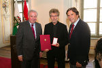 Die Landeshauptleute Franz Voves und Hermann Schützenhöfer mit Heinz Weyringer