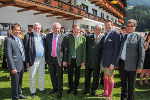 LH-Stv. Michael Schickhofer, Alpbach-Präs. Franz Fischler, LH Hermann Schützenhöfer, LR Christian Buchmann, VK a.D. Hannes Androsch, StS Harald Mahrer und Club Alpbach-Präs. Herwig Hösele  (v.l.) beim Steirertreffen in Alpbach. ©      
