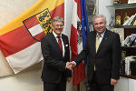 Landeshauptmann Peter Kaiser empfing Landeshauptmann Hermann Schützenhöfer in Klagenfurt © Foto: LPD/fritzpress; bei Quellenangabe honorarfrei