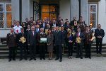 Landeshauptmann Hermann Schützenhöfer (3.v.l.), Bundesfeuerwehrpräsident Albert Kern, Landesrätin Doris Kampus und WK-Präsident Josef Herk zeichneten 17 feuerwehrfreundliche Betriebe aus   © Foto: LFV/Franz Fink; bei Quellenangabe honorarfrei