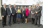 LPV-Obmann Günther Lippitsch, LH-Stv. Michael Schickhofer, LH Hermann Schützhenhöfer, Bernadette Frötscher, Gewinnerin Lehrlingswettbewerb, LR Ursula Lackner, 2. Präs. LT-Stmk. Manuela Khom, Sabine Schulze-Bauer, Eva Unterweger und Bernhard Langmann beim Tag der Landeslehrlinge in der Alten Uni (v.l.)  ©      