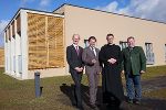 Leiter Ivan Jukic, LH-Stv. Michael Schickhofer, Pater Provinzial Joachim Macejovsky und der St. Ruprechter Bgm. Herbert Pregartner bei der Eröffnung (v.l.) © Foto: Land Steiermark; bei Quellenangabe honorarfrei