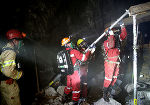 Übungsszenario: Auf 1000 Meter untertage kam es im Magnesit-Bergwerk zu einem Unfall © RHI AG, Verwendung bei Quellenangabe honorarfrei Übungsszenario: Auf 1000 Meter untertage kam es im Magnesit-Bergwerk zu einem Unfall
