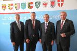 Peter Kaiser, Hans Peter Doskozil, Wilfried Haslauer und Hermann Schützenhöfer (v.l.) © Foto: neumayr.cc; bei Quellenangabe honorarfrei