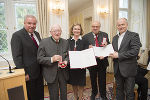 LH Hermann Schützenhöfer, Franz Pfister, LT-Präs. Bettina Vollath, Peter Raith und LR Johann Seitinger 