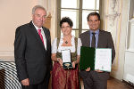 Landeshauptmann Hermann Schützenhöfer und Landeshauptmann-Stellvertreter Michael Schickhofer mit Waltraud Schwammer