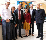Achim Spiller (Uni Göttingen), Ute Knierim (Uni Kassel), LR Anton Lang, Tierschutzombudsfrau Barbara Fiala-Köck, Herwieg Grimm (Veterinär-Uni Wien) und Veterinärdirektor Peter Wagner bei der Fachtagung (v.l.) © Foto: steiermark.at/Jammernegg; bei Quellenangabe honorarfrei