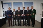 Franz Glanz, GF GlaRi GmbH, Bernd Labugger, Niederlassungsleiter Stmk., LH Hermann Schützenhöfer, Helmut Schweighofer, CEO DB Schenker, Herbert Ritter, GF GlaRi GmbH und Bgm. Karl Brodschneider (v.l.) bei der Eröffnung in Wundschuh