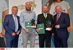 Landesrat Anton Lang, Handballer Ales Pajovic, Ex-Skirennläufer Klaus Kröll, LH Hermann Schützenhöfer (v.l.) © Fotos: GEPA/Sporthilfe; Verwendung bei Quellenangabe honorarfrei Landesrat Anton Lang, Handballer Ales Pajovic, Ex-Skirennläufer Klaus Kröll, LH Hermann Schützenhöfer (v.l.)