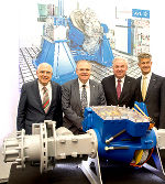 Eröffnung des neuen AVL-TU Graz Transmission Center: Helmut List, VK Wolfgang Brandstetter, LH Hermann Schützenhöfer und Rektor Harald Kainz (v.l.) © Lunghammer-TU Graz; bei Quellenangabe honorarfrei