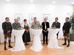 Franz Bergler, LR Johann Seitinger, Regina Schrittwieser, BM Andrä Rupprechter, Erich Schwärzler LK-Präs. Franz Titschenbacher und Anton Hafellner bei der Almwirtschaftstagung (v.l.) ©      