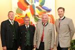 Karl Lackner, Burkhard Thierrichter, LH Hermann Schützenhöfer und Landesjägermeister Franz Mayr-Melnhof-Saurau bei der Angelobung in der Grazer Burg (v.l.) ©      