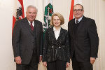 Landeshauptmann Hermann Schützenhöfer begrüßte die polnische Botschafterin Jolanta Róża Kozłowska und Honorarkonsul Manfred Kainz in der Grazer Burg