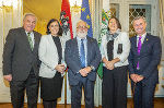 LH Hermann Schützenhöfer, BM Elisabeth Köstinger, EU-Kommissar Miguel Arias Canete, EU-Kommissarin Violeta Bulc und BM Norbert Hofer (v.l.)