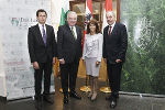 Vizepräsident Christoph Grabenwarter, Landeshauptmann Hermann Schützenhöfer, Präsidentin Brigitte Bierlein und Präsident Tamás Sulyok (v.l.)  © steiermark.at/Streibl; bei Quellenangabe honorarfrei
