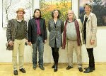 Eröffneten gemeinsam die neue Ausstellung: Reinhard Niedermüller, Hannes Puntigam, Anna Koegeler, Hans Szyszkowitz und Anna Thaller © Foto: Johann Zugschwert; bei Quellenangabe honorarfrei