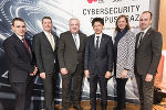 Stefan Mangard (Professor für IT Sicherheit, TU Graz), TU Graz-Vizerektor Horst Bischof, Landeshauptmann Hermann Schützenhöfer, SGS-CEO Frankie Ng, Landesrätin Barbara Eibinger-Miedl und Martin Schaffer (Global Head of Secure Products&Systems bei SGS) (v.l.) präsentierten gemeinsam die Details zum Cybersecurity Campus Graz.