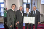 Josef Krainer, LH Hermann Schützenhöfer, Preisträger Jinming Guo und Gerald Schöpfer